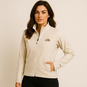 ECRU THE North Face zip up jacket off white mid season coat XS soft liner active